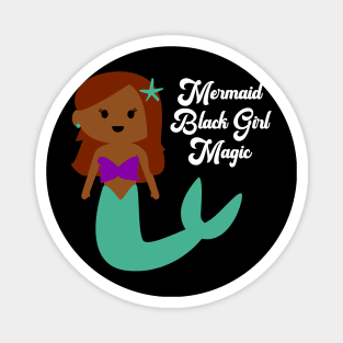 African American Black Girl Mermaid Magnet